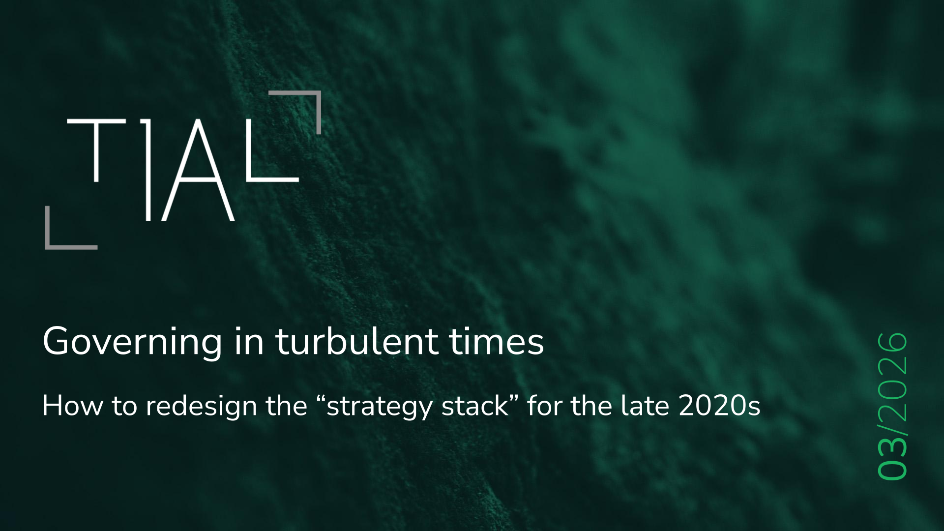 Governing in turbulent times